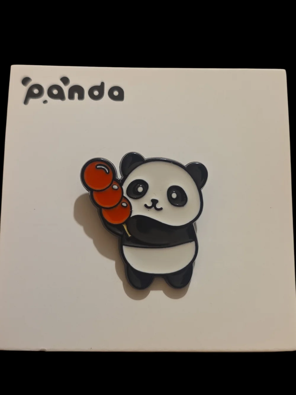 Panda Enamel Pin - Black, White & Orange Kids Accessory